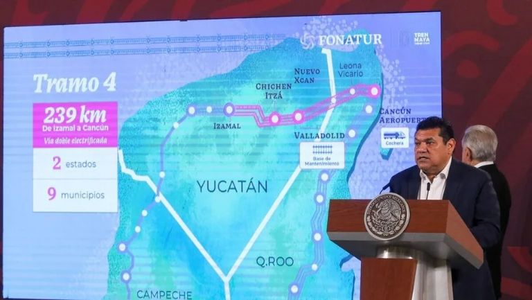 Javier May informa sobre Tren Maya. Foto: Gobierno de México