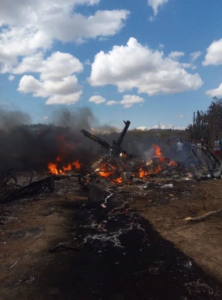 Desplome de helicóptero de la Sedena