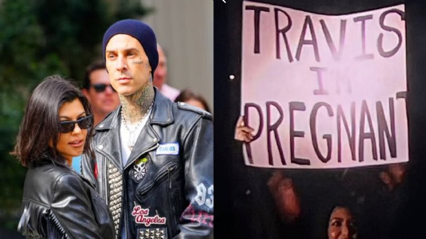 VIDEO: En pleno concierto, Kourtney Kardashian informa a Travis Barker que está embarazada