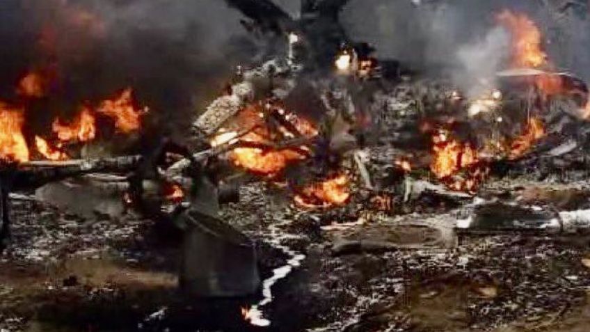 VIDEO: así fue el desplome del helicoptero de la Sedena en Temantla que dejó 2 muertos; dos heridos