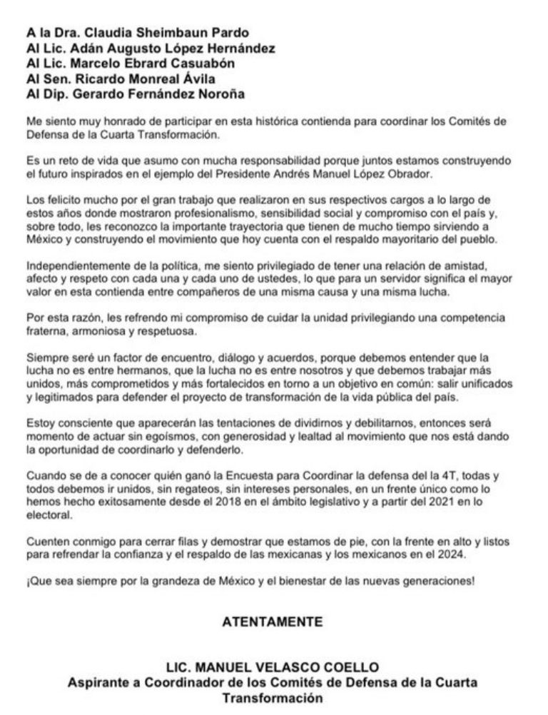 Carta Manuel Velasco 