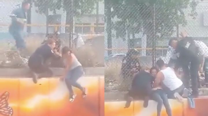 ¡Héroes! Policías de la CDMX evitaron que una mujer se arrojara al vacío en Circuito Interior