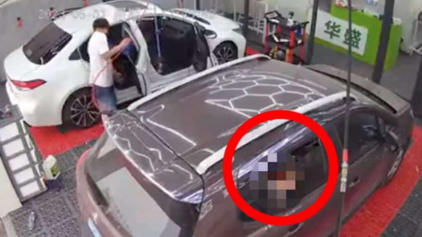 FUERTE VIDEO: Mujer cierra la ventana de su auto y no nota que con ello, ahorcaba a su bebé