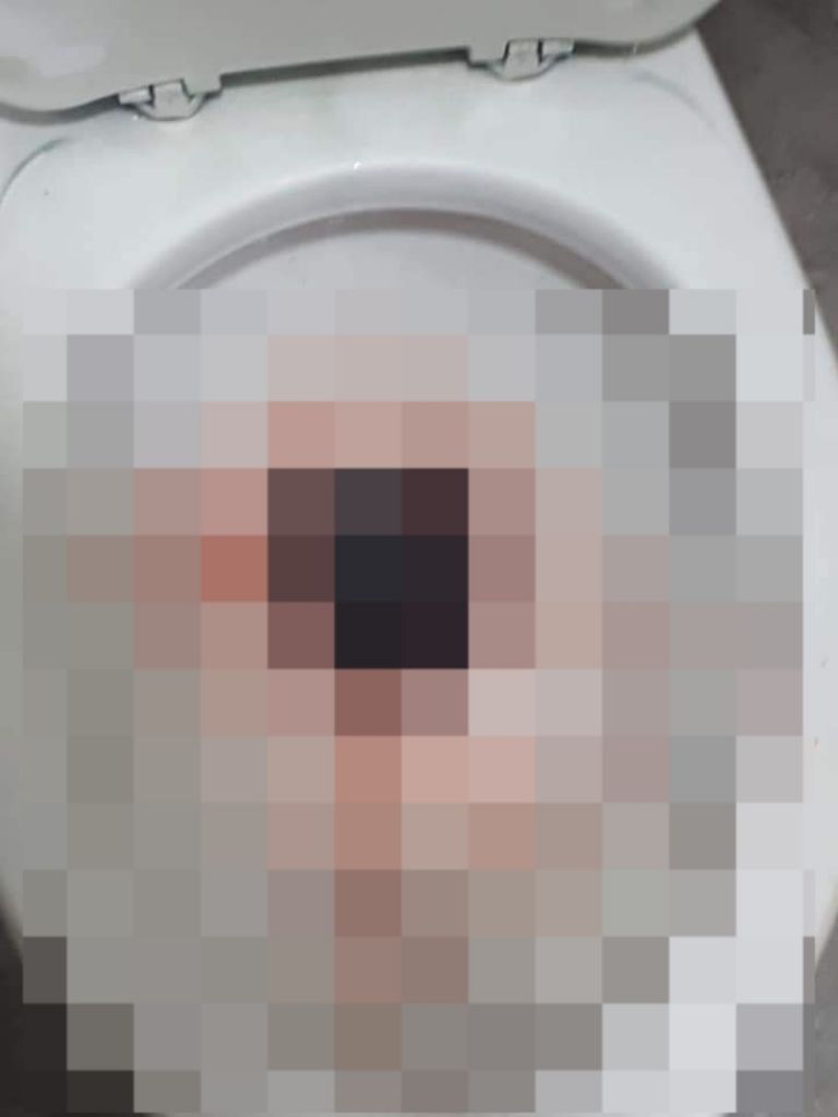 Bebé abandonada en taza del baño