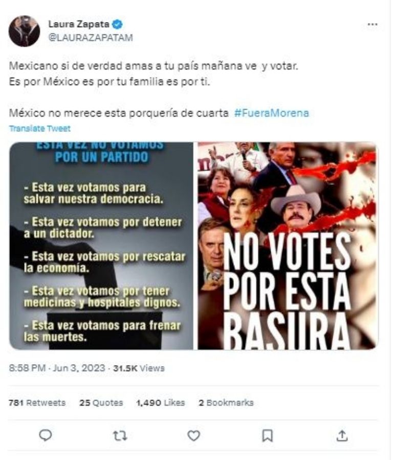 Tuit de Laura Zapata