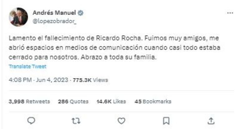 Tuit de Andrés Manuel