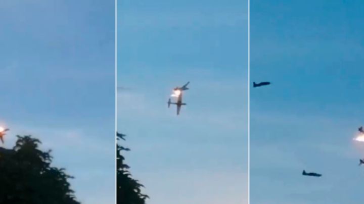VIDEO: El momento exacto en que dos aviones de combate colombianos se estrellan en el aire; un muerto
