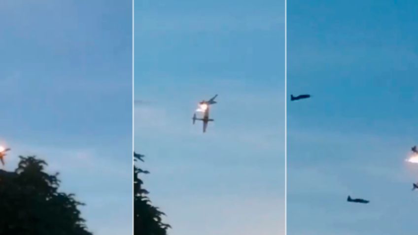 VIDEO: El momento exacto en que dos aviones de combate colombianos se estrellan en el aire; un muerto