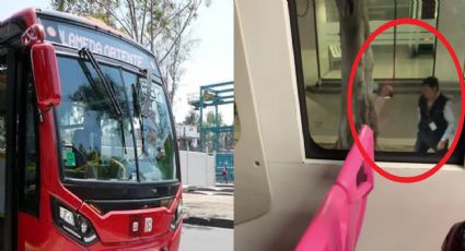 VIDEO: Pese a estar en servicio, chofer del Metrobús se detiene en el banco; fue a sacar dinero