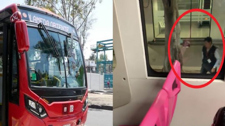 VIDEO: Pese a estar en servicio, chofer del Metrobús se detiene en el banco; fue a sacar dinero