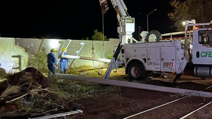 Tormenta de arena afectó a más de 55 mil usuarios, dice CFE: Suministro eléctrico, reestablecido al 53%