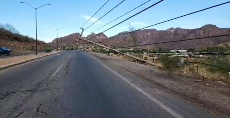 Colonias de Guaymas y Empalme siguen sin energía eléctrica este viernes. Foto: Cortesía