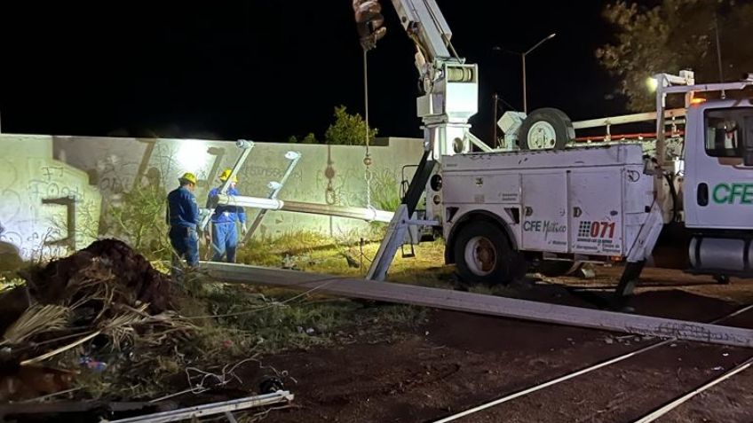 Tormenta de arena afectó a más de 55 mil usuarios, dice CFE: Suministro eléctrico, reestablecido al 53%