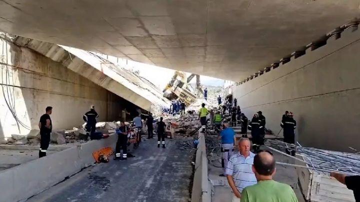 (VIDEO) Dos muertos y ocho heridos, el saldo de fuerte accidente en Grecia: Un puente colapsó