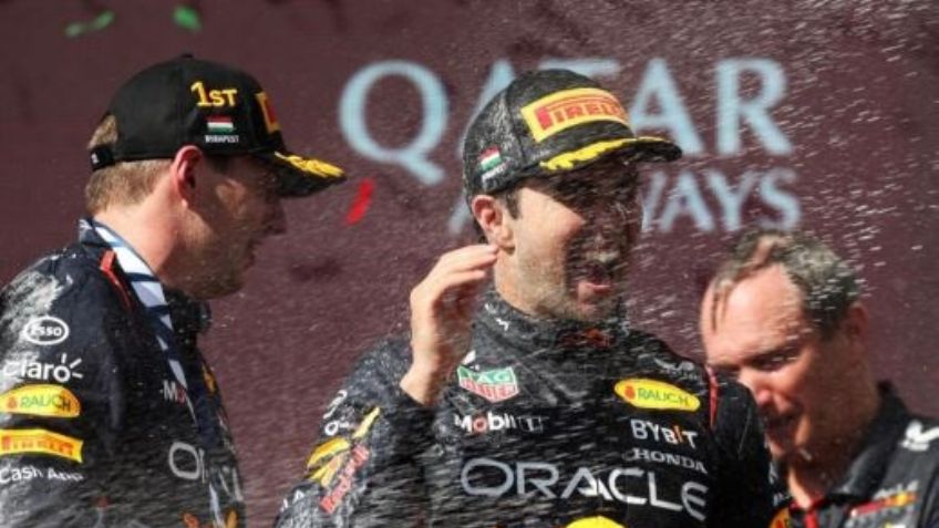 'Checo' Pérez remonta y logra su primer podio en el GP de Hungría; Max Verstappen fue el ganador