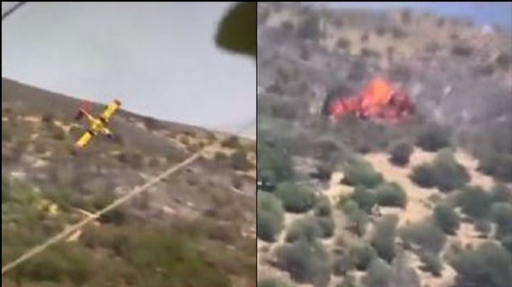 VIDEO: Avión bombero se estrella al intentar combatir un incendio; los tripulantes pierden la vida