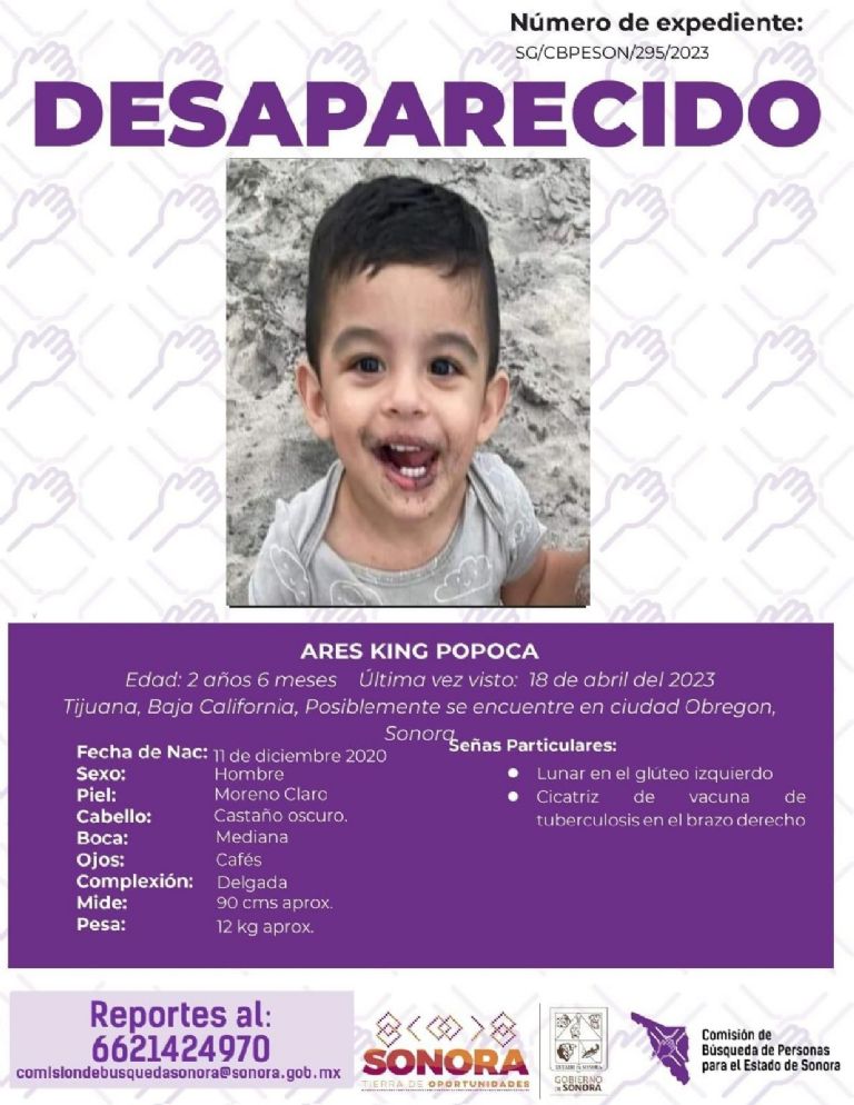 Buscan al menor Ares King, desaparecido en Tijuana. Foto: FGJE