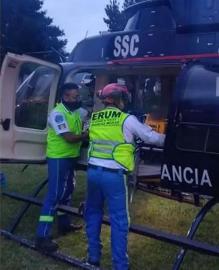 Menor rescatado en helicóptero