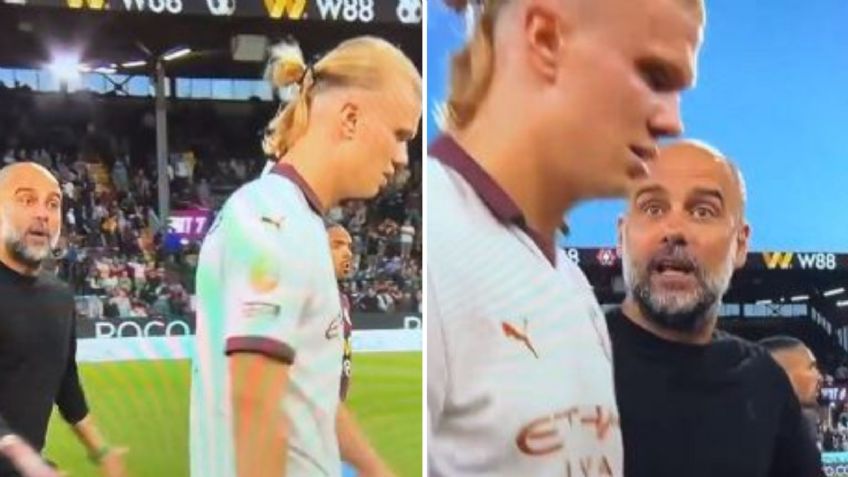 Pep Guardiola pega tremenda regañiza a Erling Haaland pese a doblete en triunfo del City