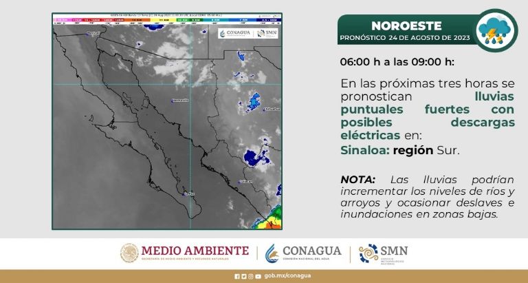 Clima en Sonora hoy jueves 24 de agosto. Foto: Twitter