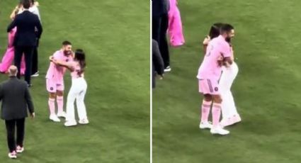 Antonella Roccuzzo confunde a Jordi Alba con Messi y casi lo besa (VIDEO)