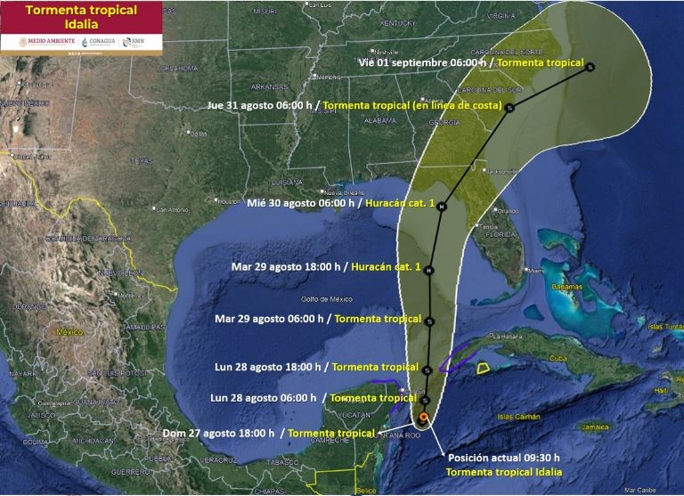 Conagua informa sobre Tormenta Tropical 'Idalia'. Foto: Conagua