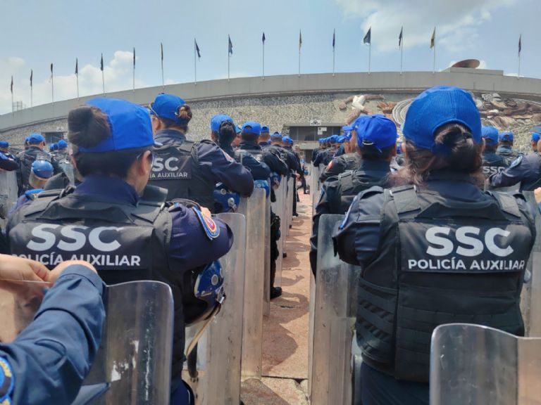 Operativo en el Estadio Olímpico Universitario