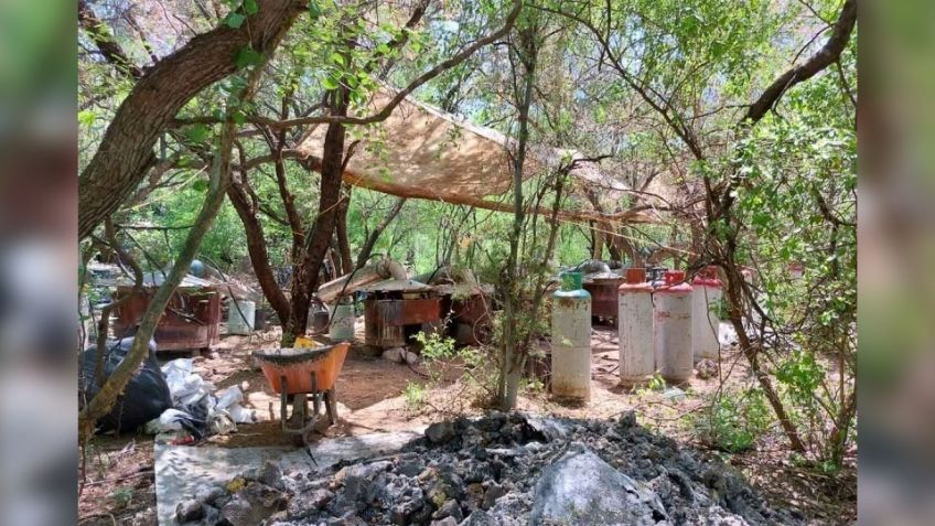 Ejército Mexicano y Guardia Nacional localizan un gran 'narcolaboratorio' en el municipio de Quiriego