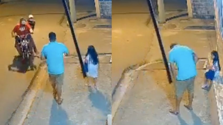 FUERTE VIDEO: Delante de su hija, hombre es víctima de robo; hampones le disparan y huyen del sitio