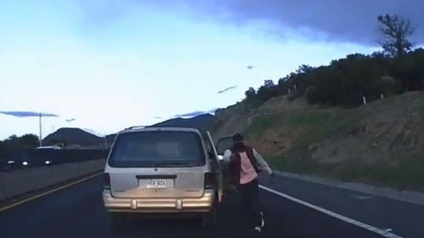 Fuertes imágenes: Captan intento de asalto por hombres armados sobre la carretera México-Veracruz