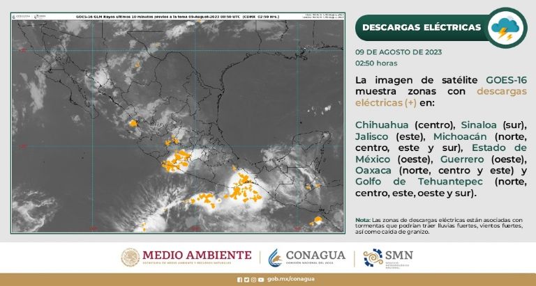 Alertan por lluvias en Sonora hoy, miércoles 9 de agosto. Foto: Conagua