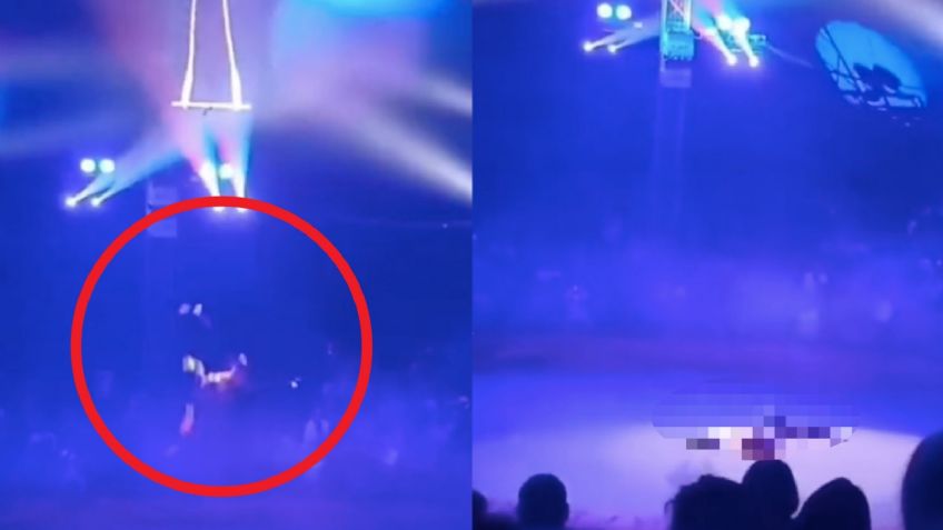 FUERTE VIDEO: Mientras ofrecía una función, trapecista cae al vacío delante del público