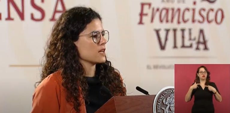 Luisa María Alcalde encabeza la 'mañanera' de AMLO. Foto: Internet