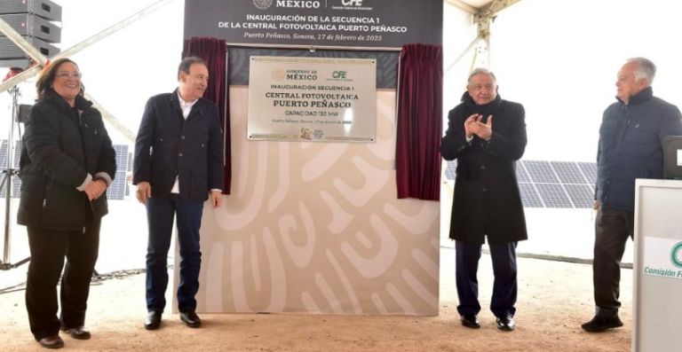 En febrero, AMLO inauguró la primera parte de la Planta de Puerto Peñasco. Foto: Internet