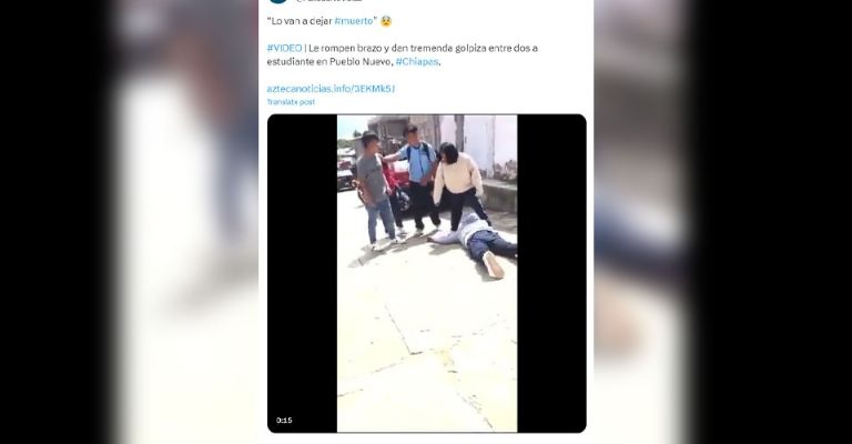 Propinan brutal golpiza a joven