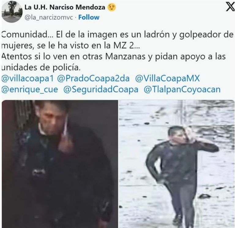 Delincuente asalta a mujer en Tlalpan