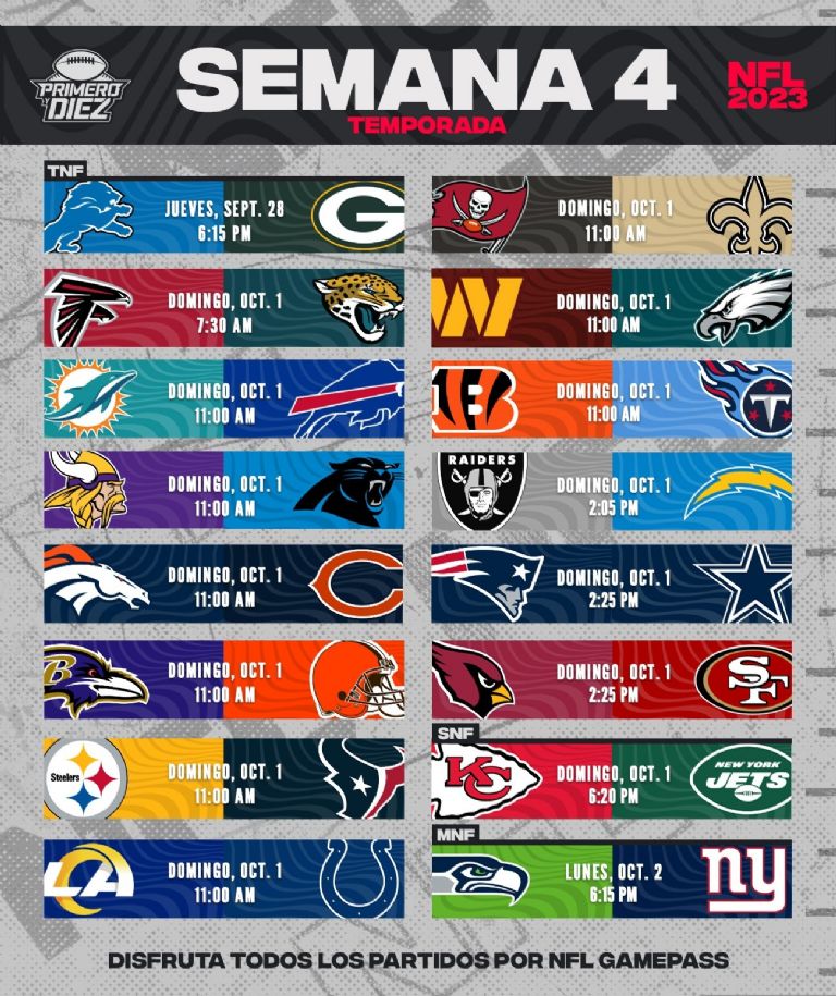 Semana 4 de la NFL en VIVO
