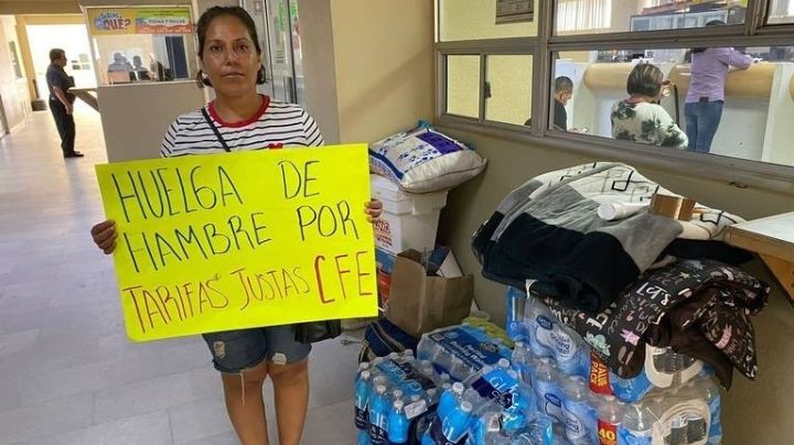 Marisela Barboza cumple 25 días sin comer; mantiene huelga de hambre por tarifas de la CFE