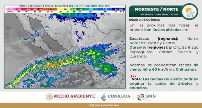 Pronóstico del clima en Sonora para hoy, viernes 12 de enero del 2024
