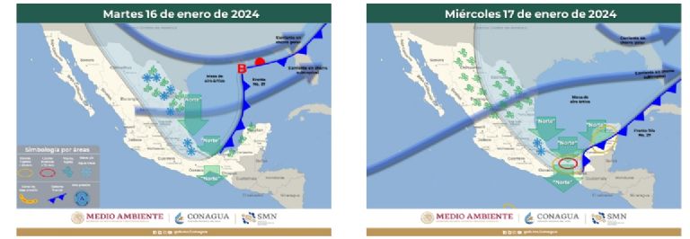 Pronóstico del clima para esta semana. Foto: Conagua