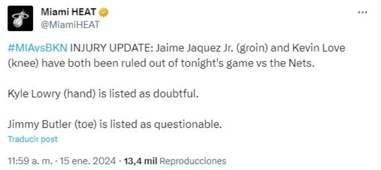 Jaime Jáquez Jr enciende las alarmas tras salir lesionado en la última victoria del Heat