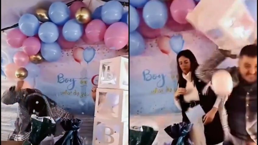 VIDEO: Sujeto se vuelve viral por su violenta reacción tras conocer el género de su hijo