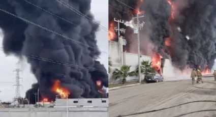 VIDEO: Explosión provoca un fuerte incendio en una fábrica de Nuevo León