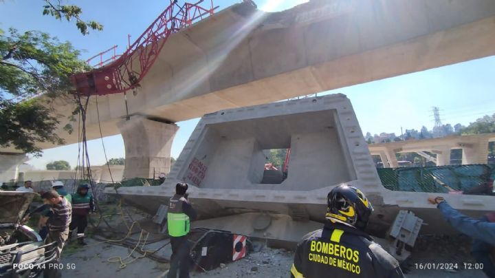 Se desploma estructura de concreto en obras del Tren Interurbano en Observatorio