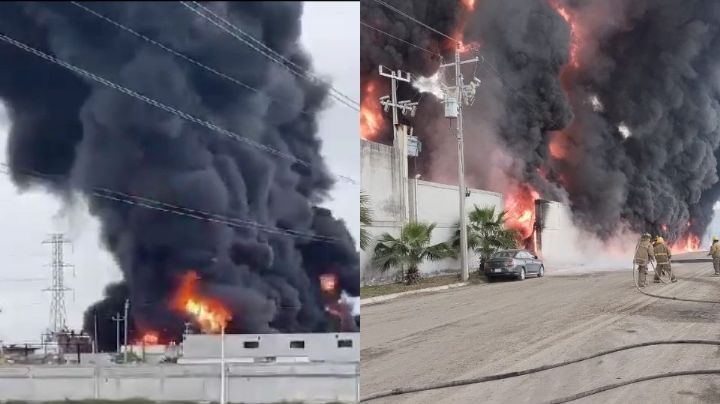 VIDEO: Explosión provoca un fuerte incendio en una fábrica de Nuevo León