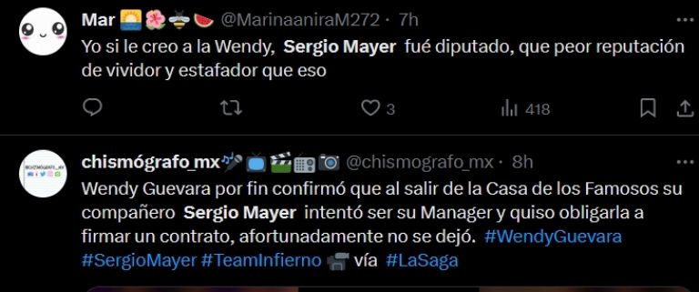 Cancelan a Sergio Mayer por intentar quedarse con la imagen de Wendy Guevara