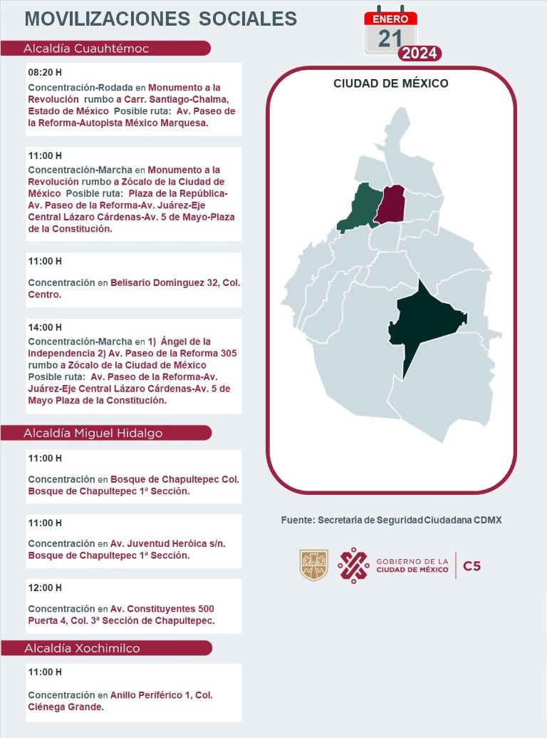 Tráfico en CDMX hoy 21 de enero
