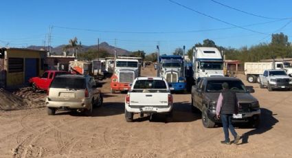 Transportistas bloquean obras públicas en Empalme; denuncian "agandalle" de la CTM