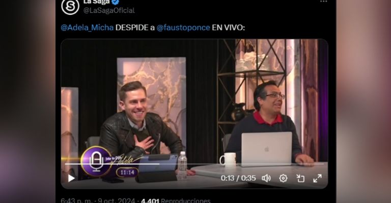 Adela Micha así despide a conductor en vivo de La Saga y esta fue su reacción