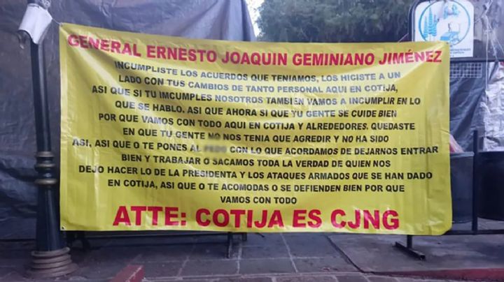 CJNG dejan narcomanta en Cotija con amenaza a comandante por pacto incumplido